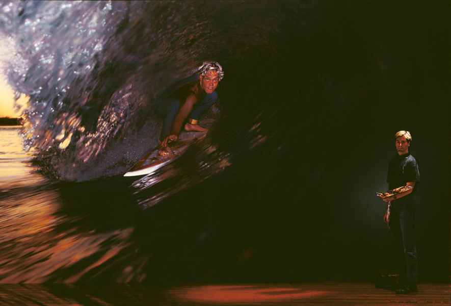 Morning surfer and self portrait 1992